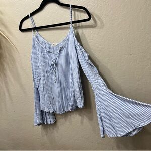Hollister Light Blue Striped Blouse